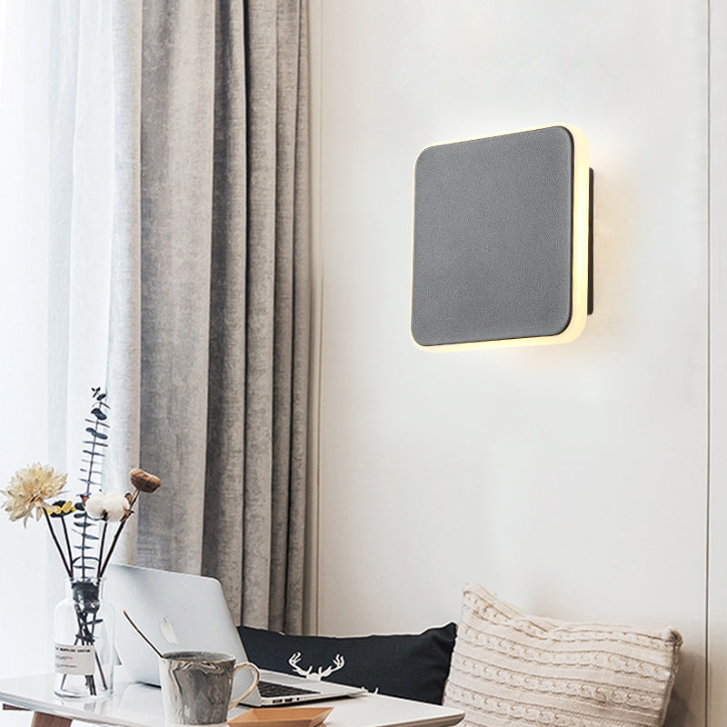 Lisslune | 1 Light Study Room Wall Lamp with Square Shade Black/White Wall Light in Warm/White Light