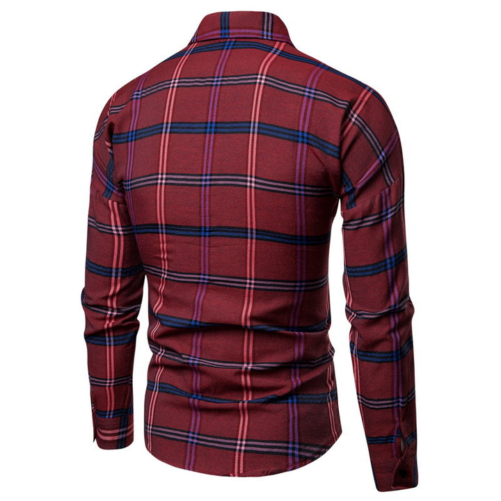 Men's checked long-sleeve shirt made of soft flowing cotton blend Lisslune