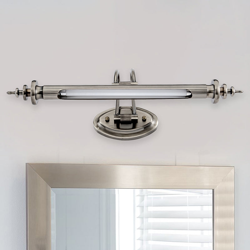 Skørter | Chrome Nickel Linear Vanity Wall Lamp Modern 18"/29.5" W LED Metal Wall Lighting Fixture in Warm/White Light