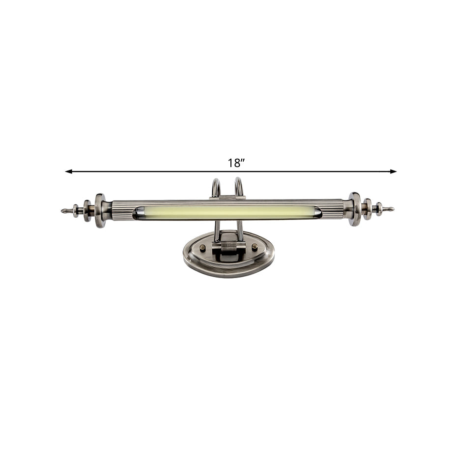 Skørter | Chrome Nickel Linear Vanity Wall Lamp Modern 18"/29.5" W LED Metal Wall Lighting Fixture in Warm/White Light