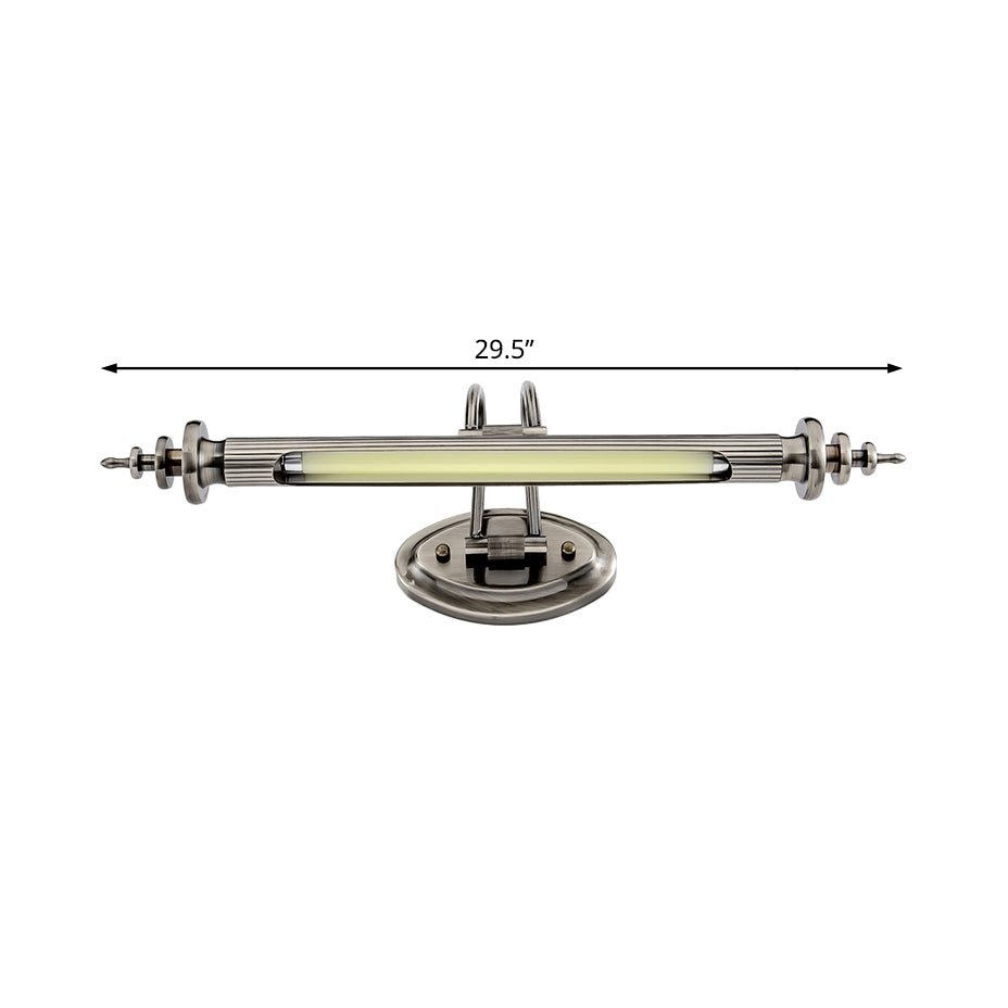 Skørter | Chrome Nickel Linear Vanity Wall Lamp Modern 18"/29.5" W LED Metal Wall Lighting Fixture in Warm/White Light