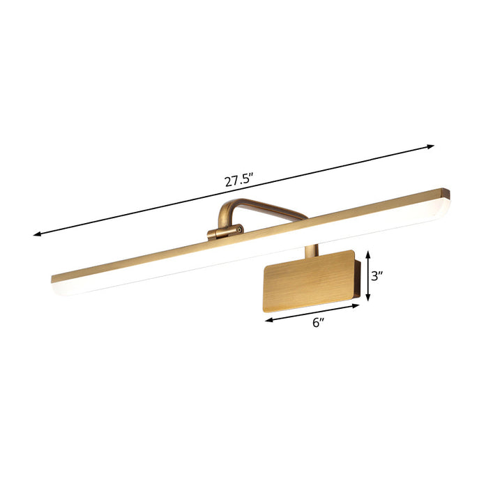 Skørter | LED Indoor Wall Lamp with ultra-thin acrylic shade brushed brass makeup wall lamp in warm/white light, 16"/19.5" W