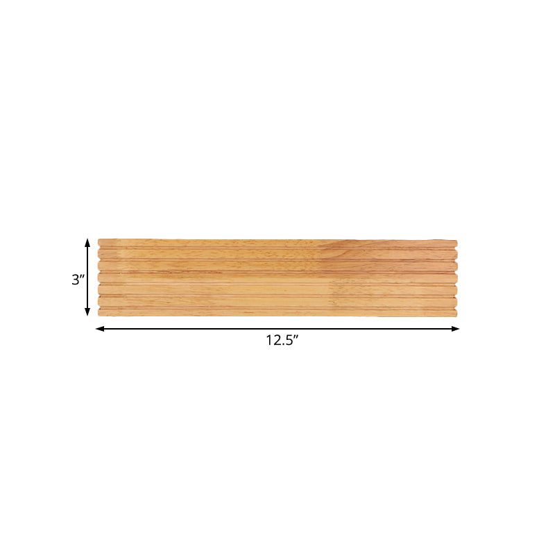 Skørter | Striped bedroom wall lamp contemporary wooden 14"/18"/21.5" wide single head beige LED up and down light fixture in warm/white light