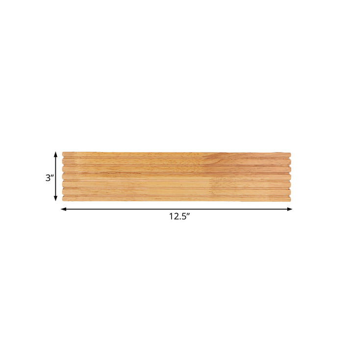 Skørter | Striped bedroom wall lamp contemporary wooden 14"/18"/21.5" wide single head beige LED up and down light fixture in warm/white light