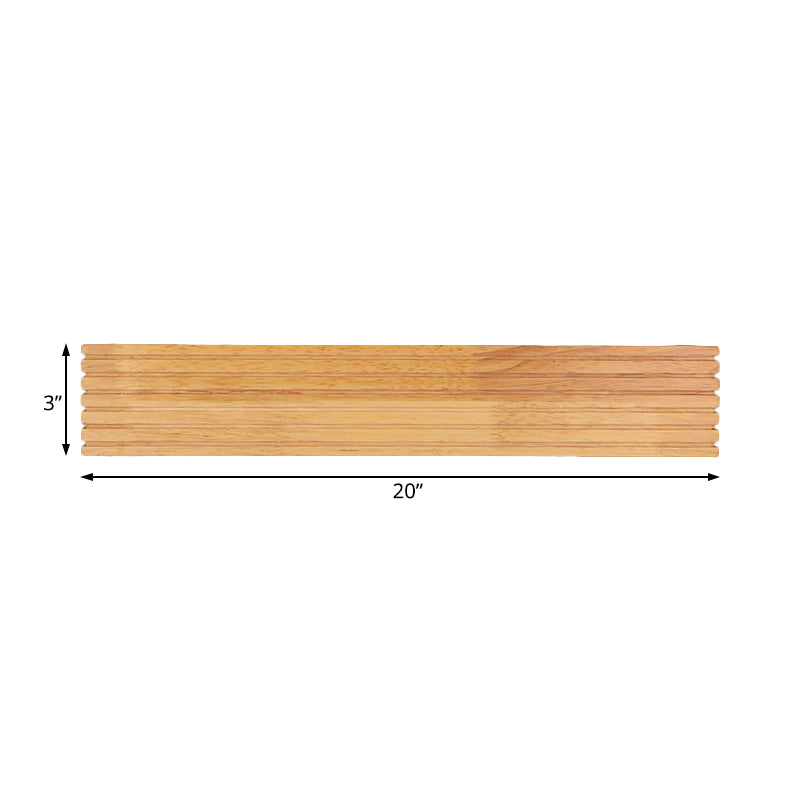 Skørter | Striped bedroom wall lamp contemporary wooden 14"/18"/21.5" wide single head beige LED up and down light fixture in warm/white light