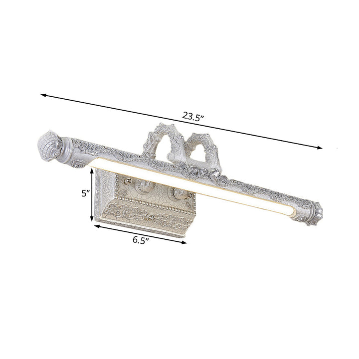 Lisslune | Vintage LED Wall Light with Metal Shade White Etched Tube Vanity Wall Light for Bathroom, 20.5"/23.5" Width