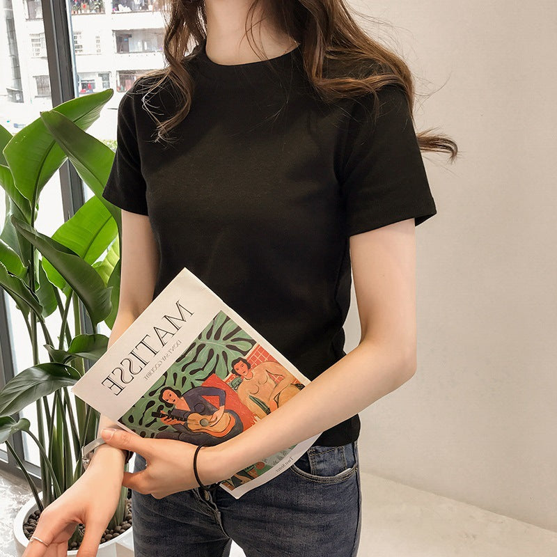 Women's cotton T-shirt with modern round neck and comfortable fit