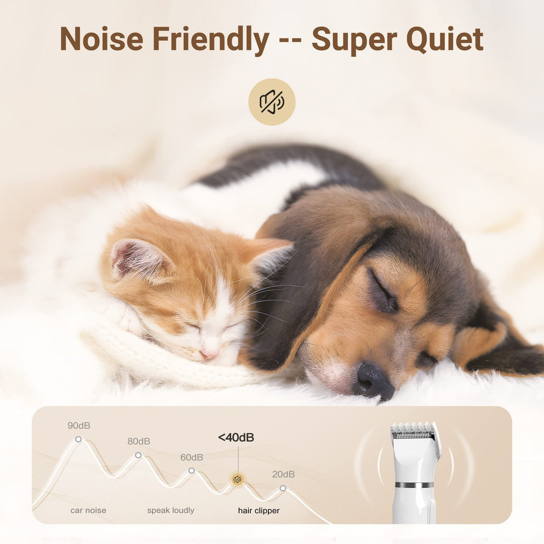 Lisslune | Ultimate Pet Grooming Kit - 4-in-1 Electric Clippers with 4 Interchangeable Blades