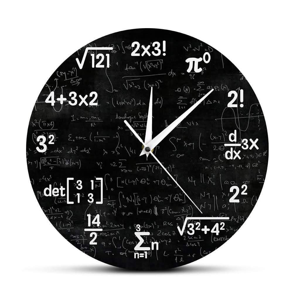 Lisslune | Mathematical Wall Clock with Black Symbol Design