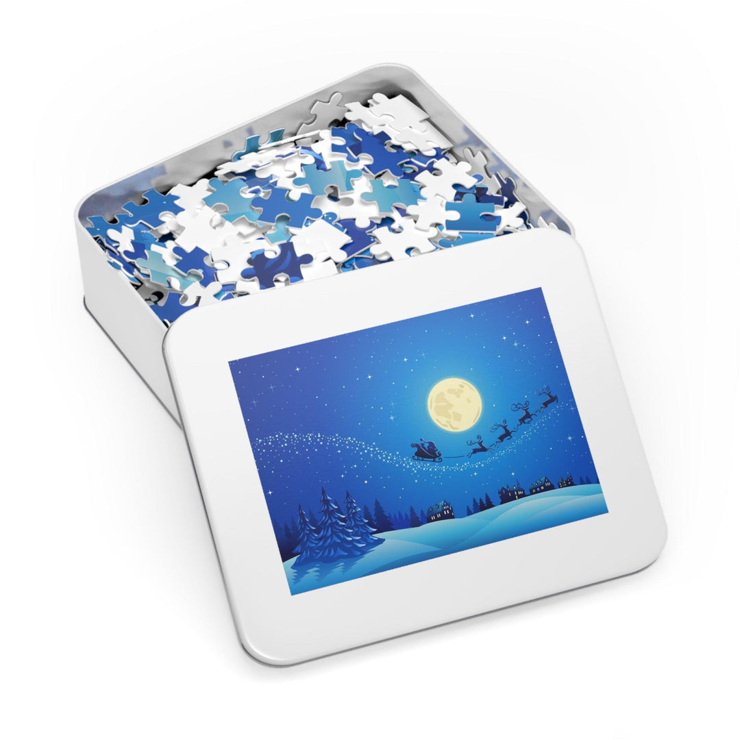 Lisslune | Customizable Family Puzzle Set in Stylish Metal Box - Made in the USA for Quality Time