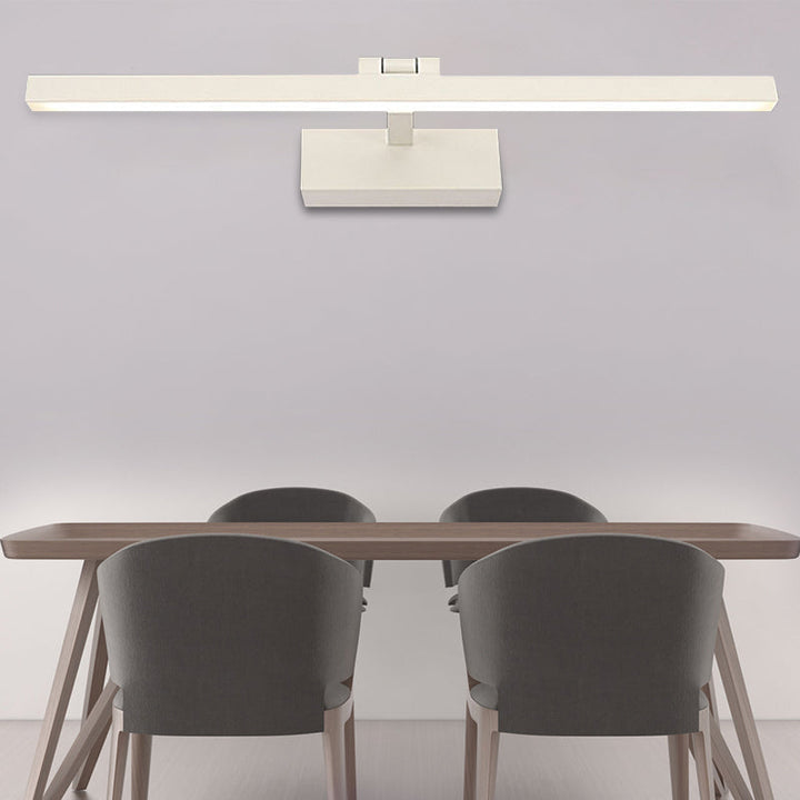 Skørter | Simple Style Rectangular Aluminum Wall Lamp 16"/19.5" B LED Vanity Mirror Light in Black/White for Bathroom