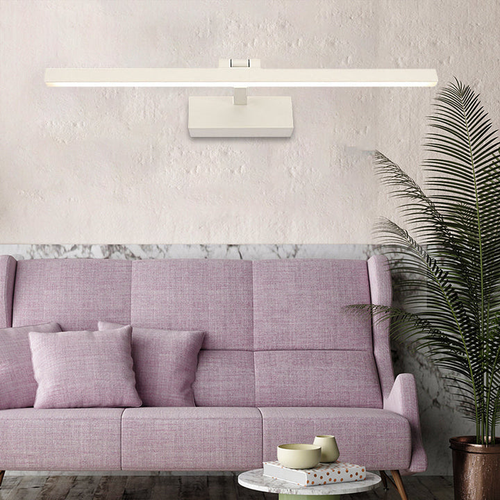 Skørter | Simple Style Rectangular Aluminum Wall Lamp 16"/19.5" B LED Vanity Mirror Light in Black/White for Bathroom