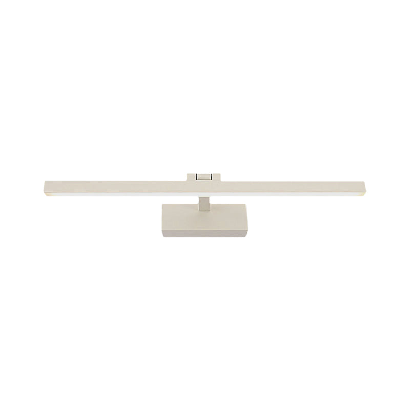 Skørter | Simple Style Rectangular Aluminum Wall Lamp 16"/19.5" B LED Vanity Mirror Light in Black/White for Bathroom