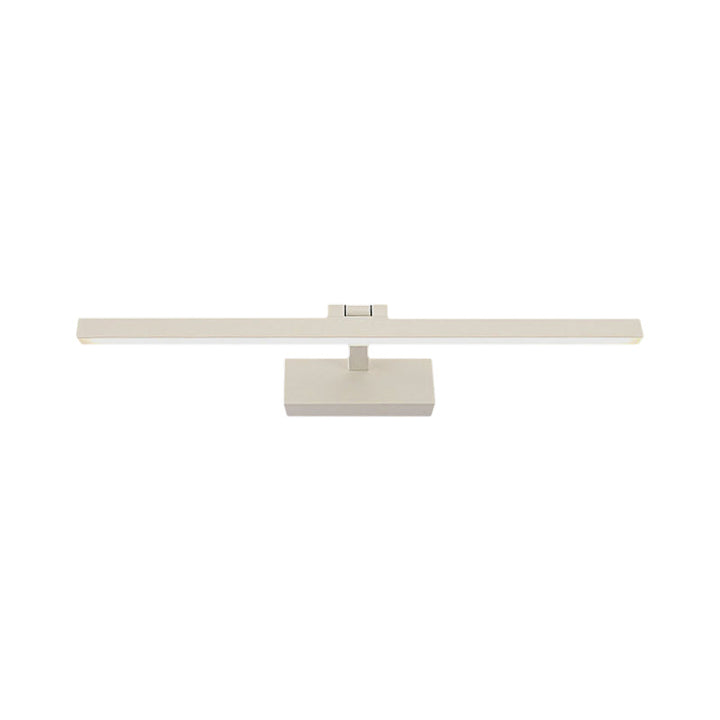 Skørter | Simple Style Rectangular Aluminum Wall Lamp 16"/19.5" B LED Vanity Mirror Light in Black/White for Bathroom