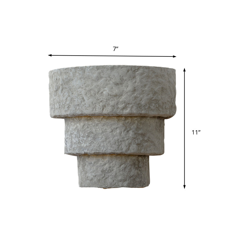 Lisslune | Cement Bowl/Cylinder Shade Wall Lighting Modern Style 1 Light Bathroom Wall Light Fixture in Gray