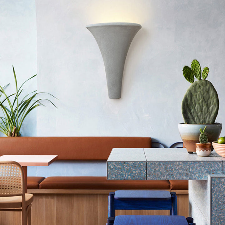Lisslune | Cement Bowl/Cylinder Shade Wall Lighting Modern Style 1 Light Bathroom Wall Light Fixture in Gray