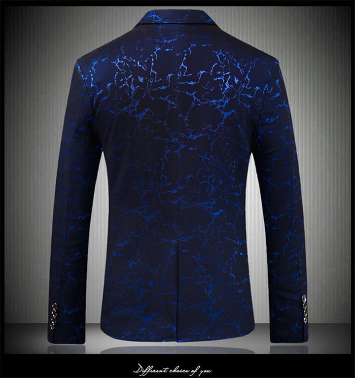 Men's Elegant Slim-Fit Blazer with Marbled Design Lisslune
