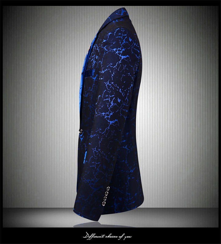 Men's Elegant Slim-Fit Blazer with Marbled Design Lisslune