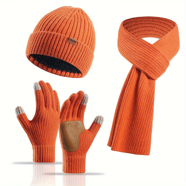 Lisslune | Winter Comfort Set – Knitted Beanie, Scarf and Gloves for Unisex