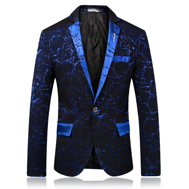 Men's Elegant Slim-Fit Blazer with Marbled Design Lisslune