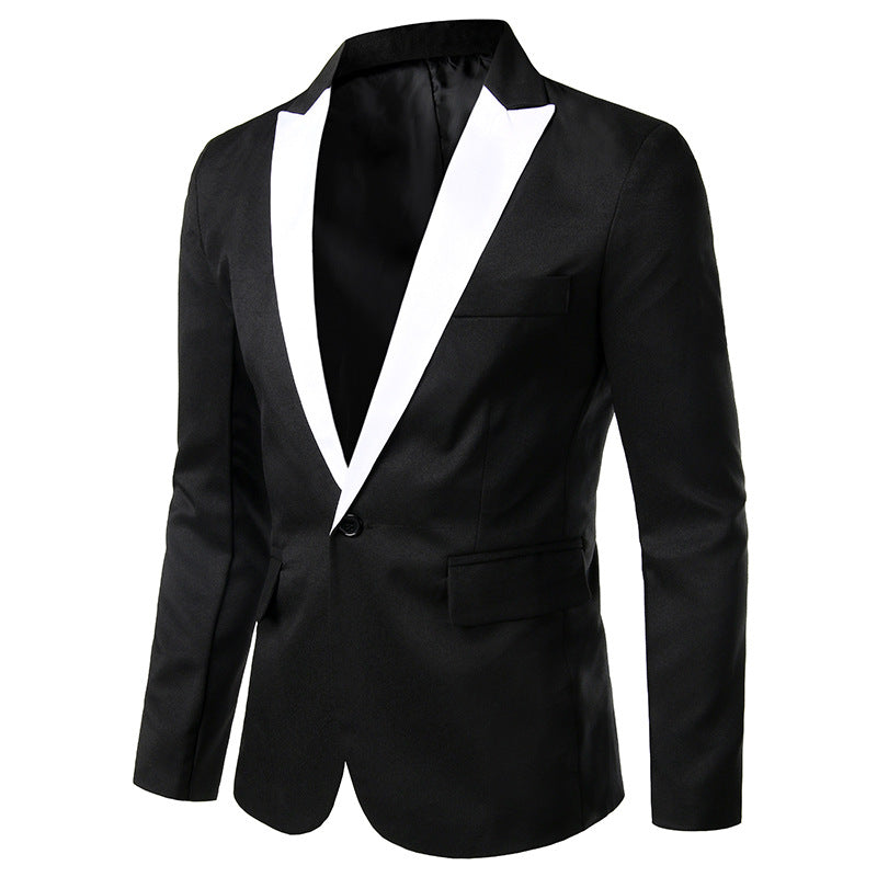 Men's formal tuxedo blazer with black lapel Lisslune