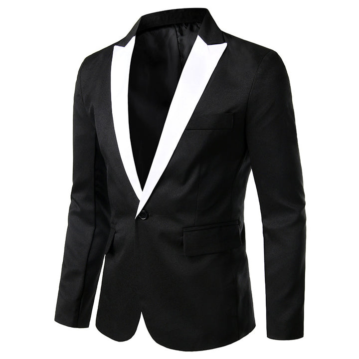 Men's formal tuxedo blazer with black lapel Lisslune