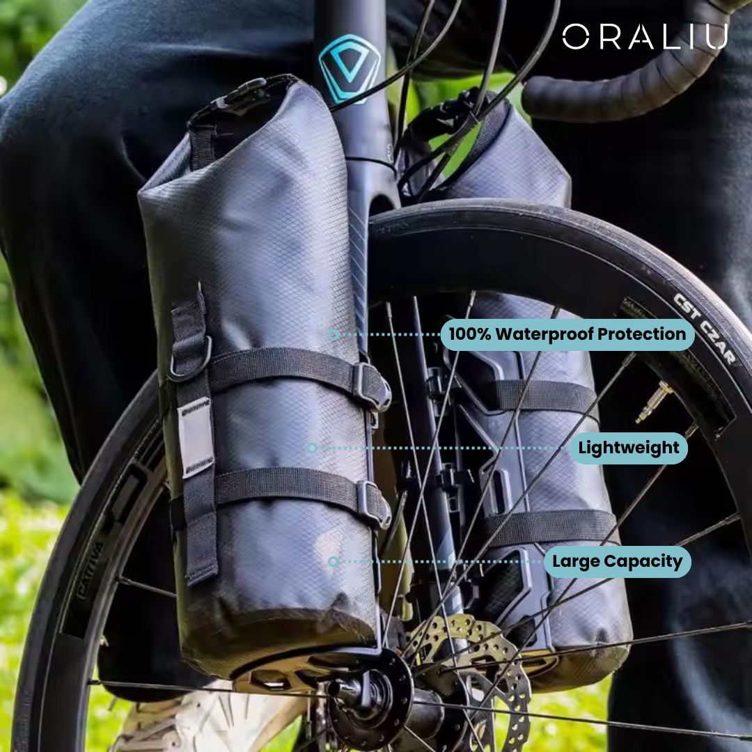 Lisslune | Waterproof Front Fork Bike Bags – 5-7L Pannier Set for Long Rides & Bikepacking