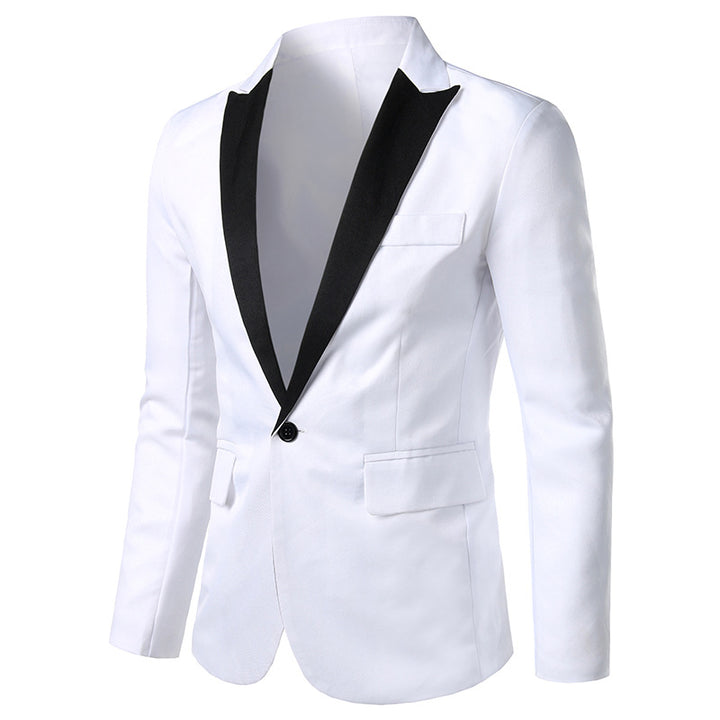 Men's formal tuxedo blazer with black lapel Lisslune