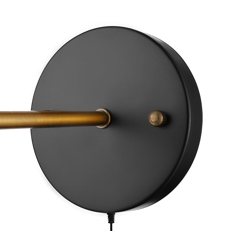 Lisslune | Brass One Light Wall Sconce Vintage Style Clear Glass Bubble Lighting with Plug Cable