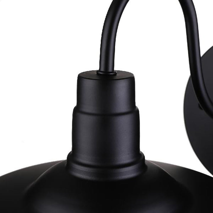 Lisslune | Barn Kitchen Wall Light Fixture Industrial Metal 1 Light Black Sconces Light with Goose Neck Arm and Plug Cable