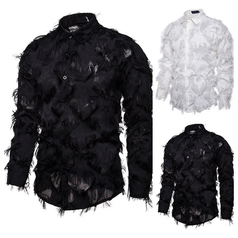 Men's Stylish Shirt with Textured Design Lisslune
