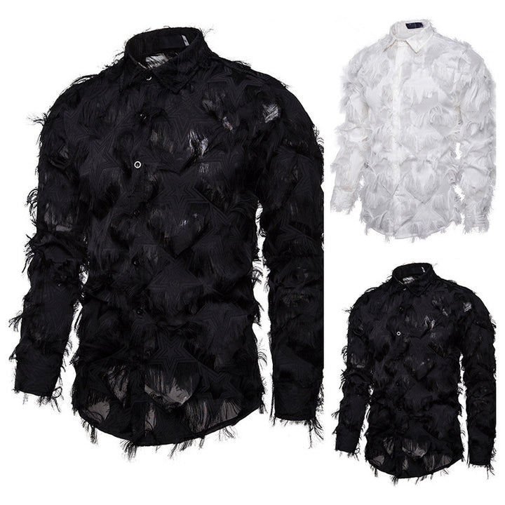 Men's Stylish Shirt with Textured Design Lisslune