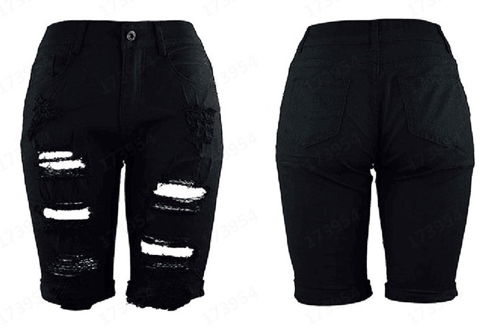 Women's destroyed denim pants with a casual cut and trendy ripped details Lisslune