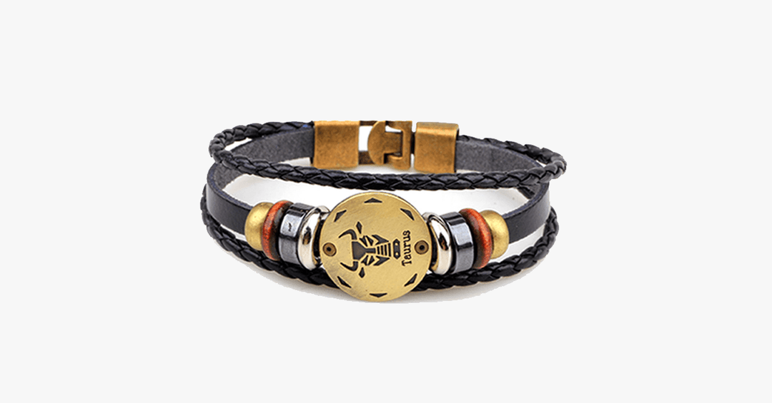 Lisslune | Zodiac Bracelet - Gallstone Leather Bracelet - Available for all zodiac signs