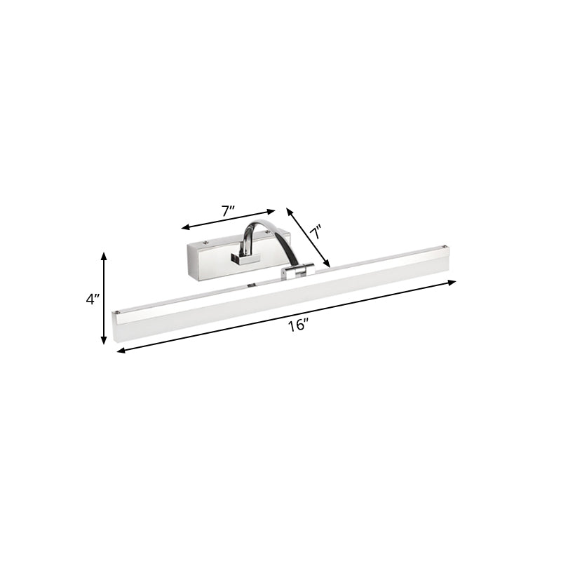 Lisslune | Acrylic Slim Vanity Light Contemporary Style LED Chrome Finish Wall Lamp for Bathroom, 16"/19.5" Diameter