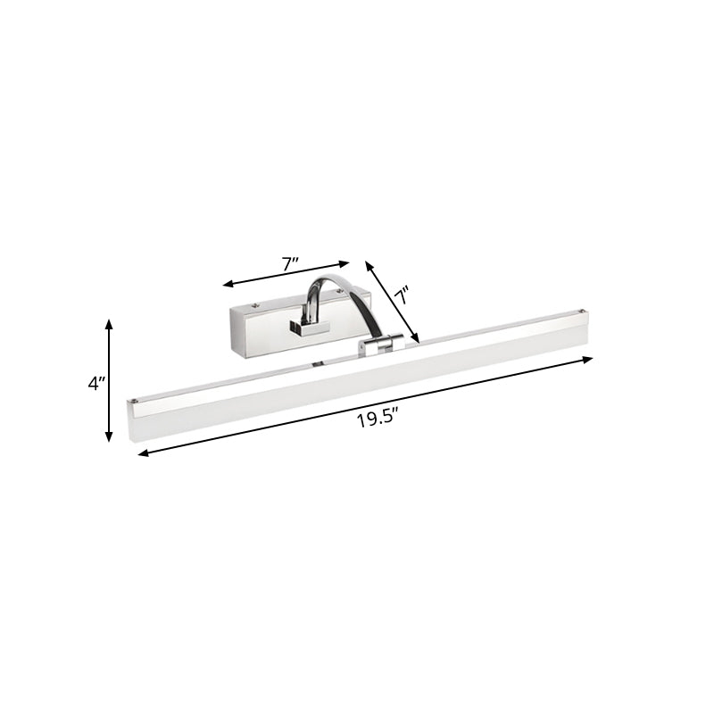 Lisslune | Acrylic Slim Vanity Light Contemporary Style LED Chrome Finish Wall Lamp for Bathroom, 16"/19.5" Diameter