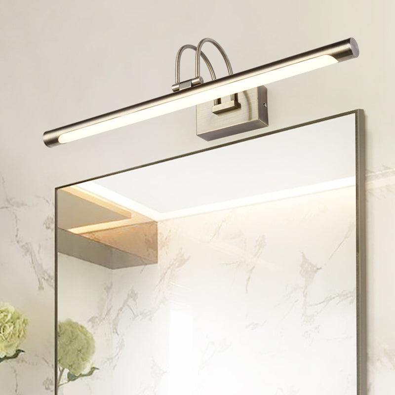 Lisslune | Metallic Arch Wall Light Modern Stylish 16.5"/20.5" W LED Nickel-Finish Wall Lamp with Acrylic Shade