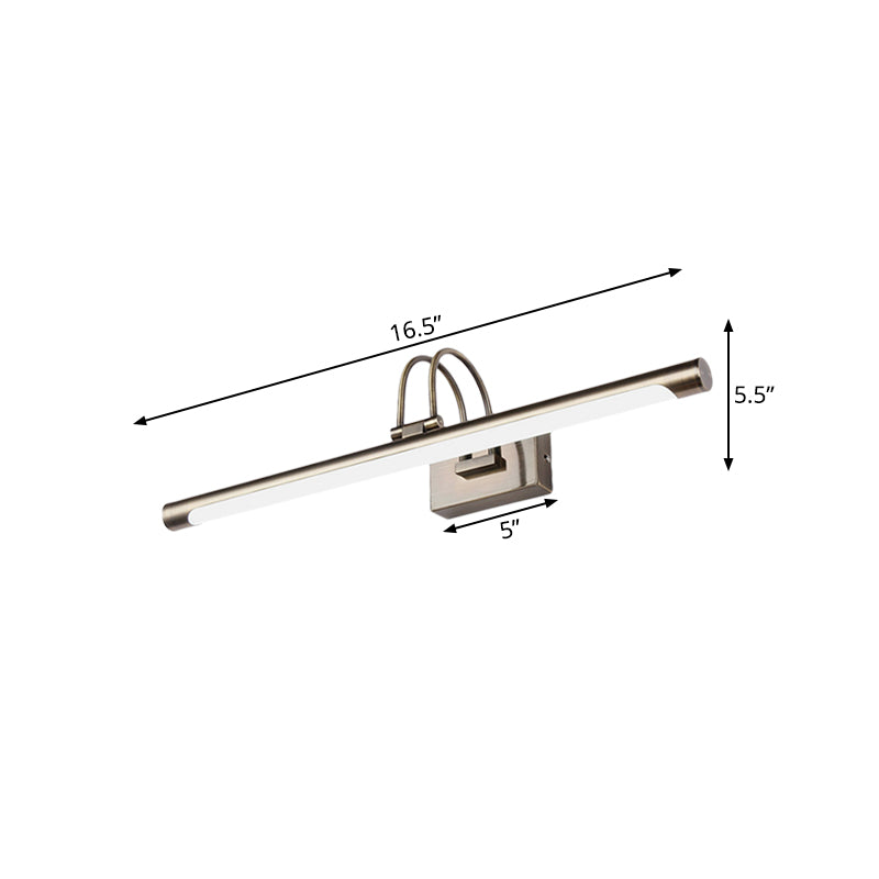 Lisslune | Metallic Arch Wall Light Modern Stylish 16.5"/20.5" W LED Nickel-Finish Wall Lamp with Acrylic Shade