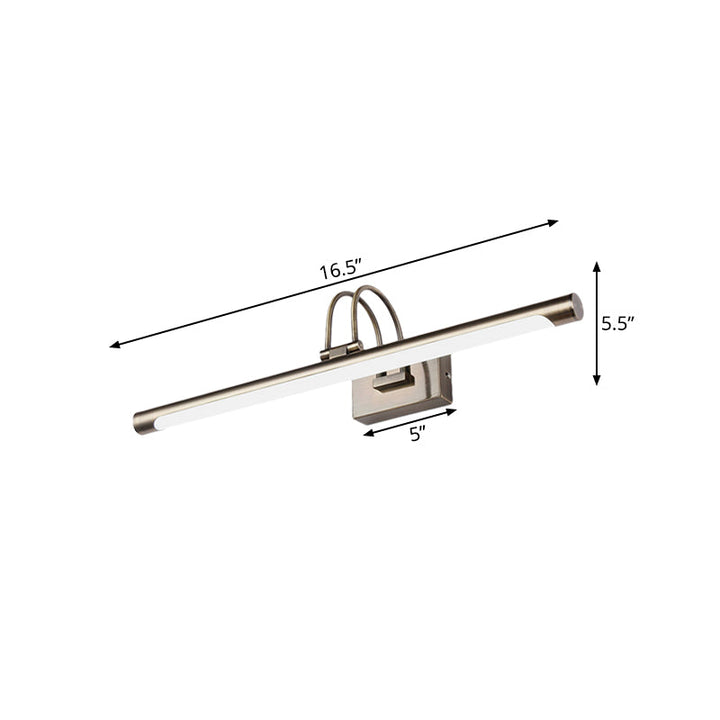 Lisslune | Metallic Arch Wall Light Modern Stylish 16.5"/20.5" W LED Nickel-Finish Wall Lamp with Acrylic Shade