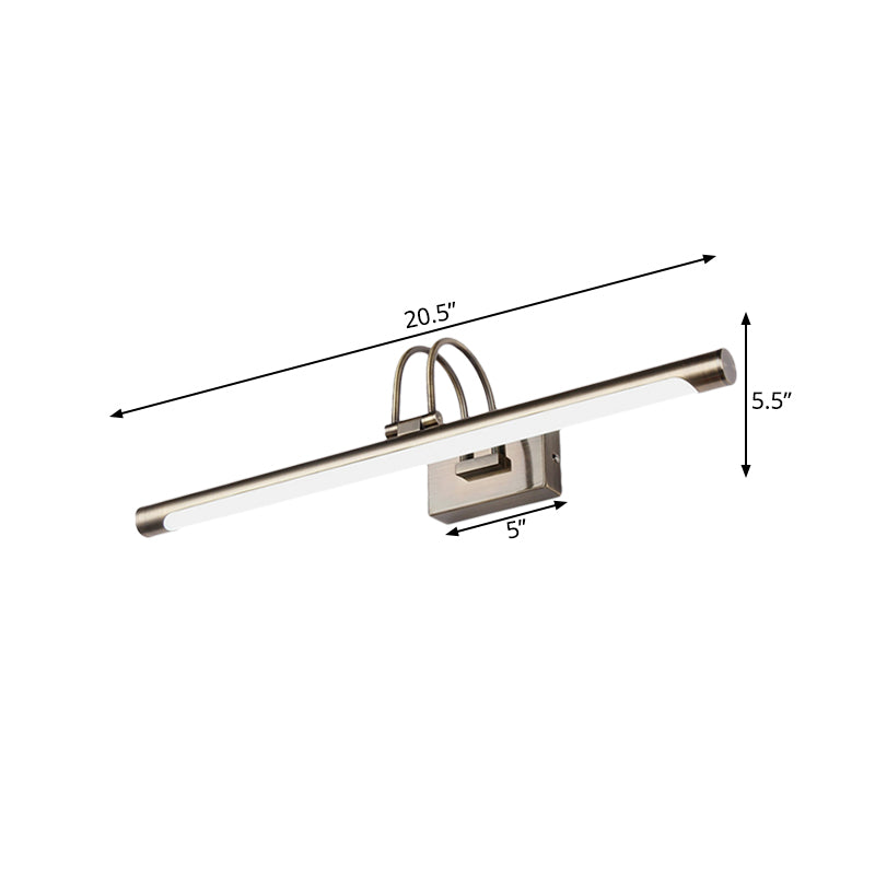 Lisslune | Metallic Arch Wall Light Modern Stylish 16.5"/20.5" W LED Nickel-Finish Wall Lamp with Acrylic Shade