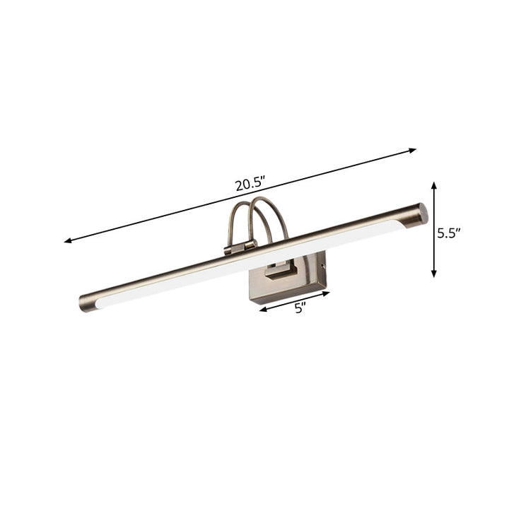Lisslune | Metallic Arch Wall Light Modern Stylish 16.5"/20.5" W LED Nickel-Finish Wall Lamp with Acrylic Shade