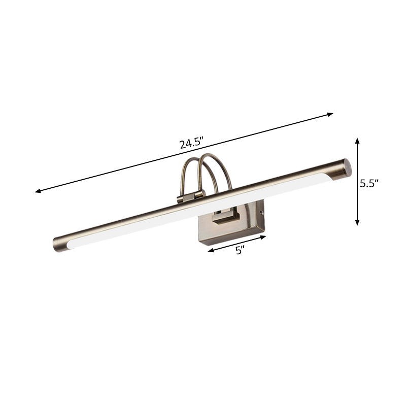 Lisslune | Metallic Arch Wall Light Modern Stylish 16.5"/20.5" W LED Nickel-Finish Wall Lamp with Acrylic Shade