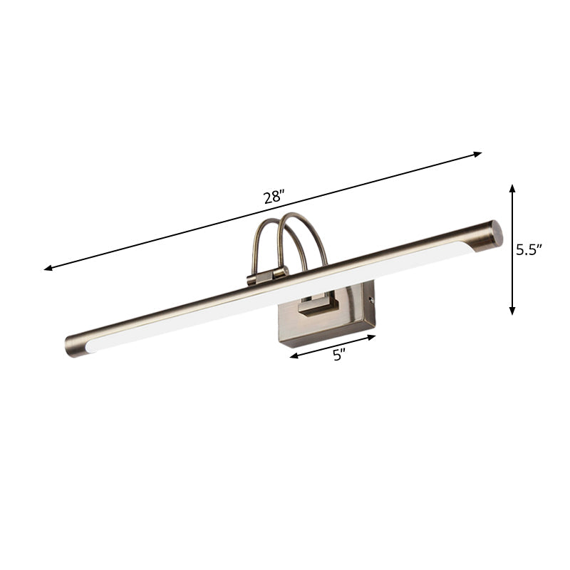 Lisslune | Metallic Arch Wall Light Modern Stylish 16.5"/20.5" W LED Nickel-Finish Wall Lamp with Acrylic Shade