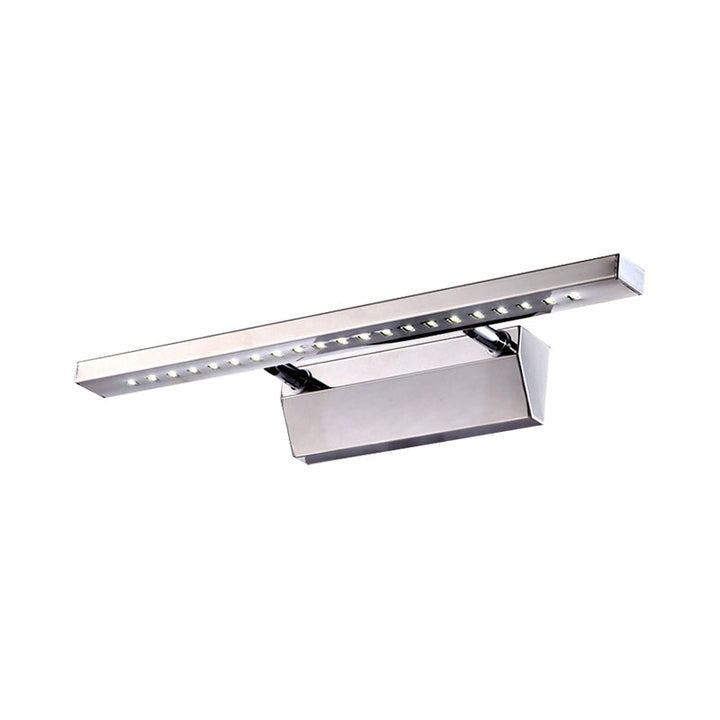 Lisslune | Rectangular Interior Mirror Light Stainless Steel 16"/19.5" W LED Modern Wall-Mounted Light in Chrome, Warm/White Lighting