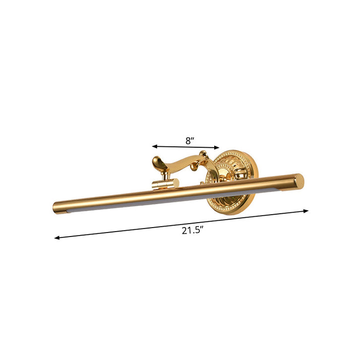 Skørter | Linear Metallic Wall Lighting Modernist Style 16"/21.5" Width LED Brass/Gold Finish Wall Mount Lighting Over Mirror