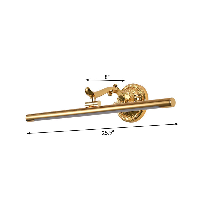 Skørter | Linear Metallic Wall Lighting Modernist Style 16"/21.5" Width LED Brass/Gold Finish Wall Mount Lighting Over Mirror