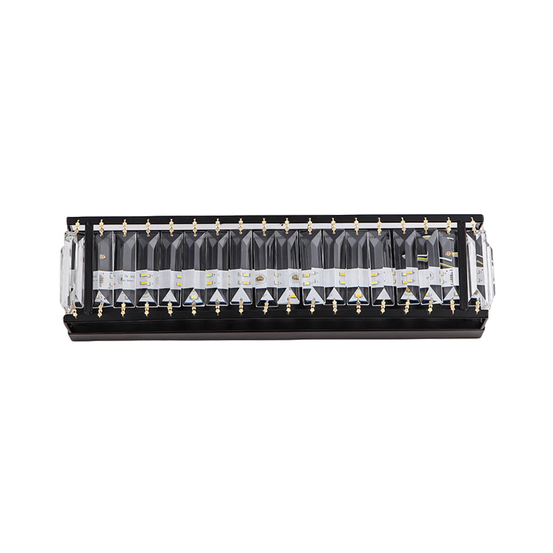 Lisslune | Crystal Rectangular Wall Light Modern LED Nightstand Wall-Mounted Lighting in Black