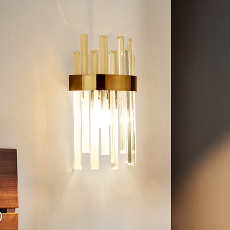 Lisslune | 1 Head Wall Sconce Lighting with Icicle Crystal Contemporary Dining Room Wall Lamp in Black