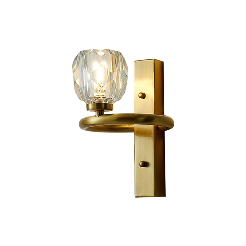 Lisslune | 1 Light Crystal Wall Lamp Modern Golden Ball Bedroom Wall Light Lighting