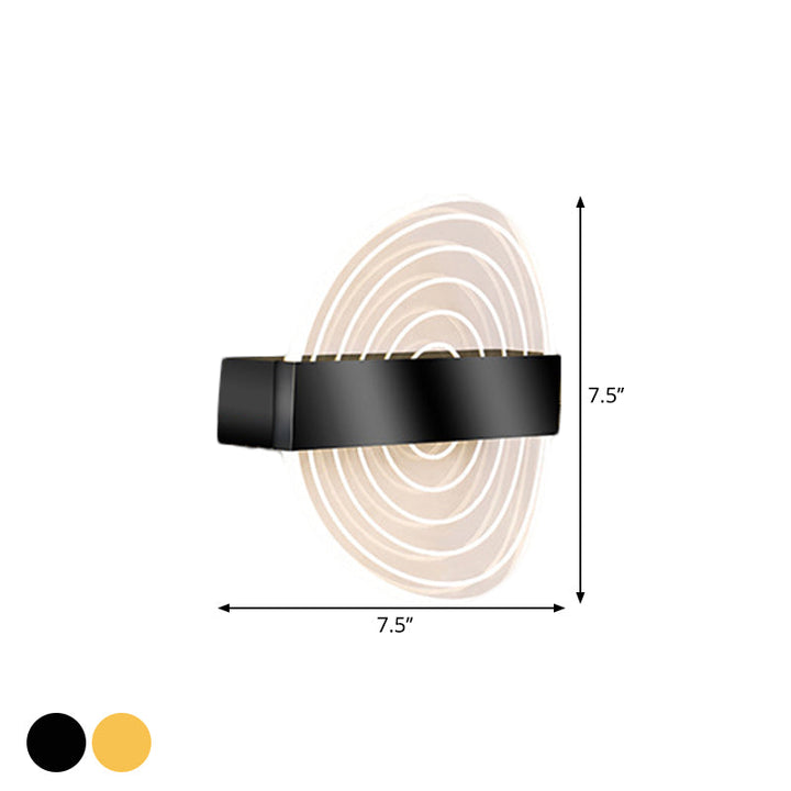Lisslune | Acrylic Circle Wall Light Wall Mount LED Modern Wall Lamp in Black/Gold for the Living Room
